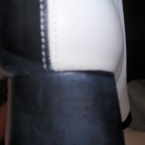 NWT Two Tone B&W Faux Leather Heeled Boots - Picture 8 of 15